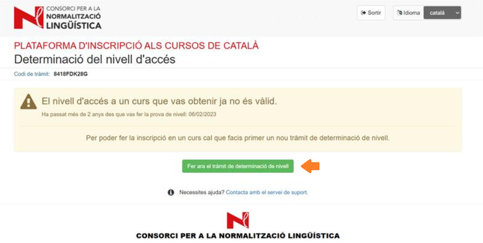 Bouton pour commencer une nouvelle procédure